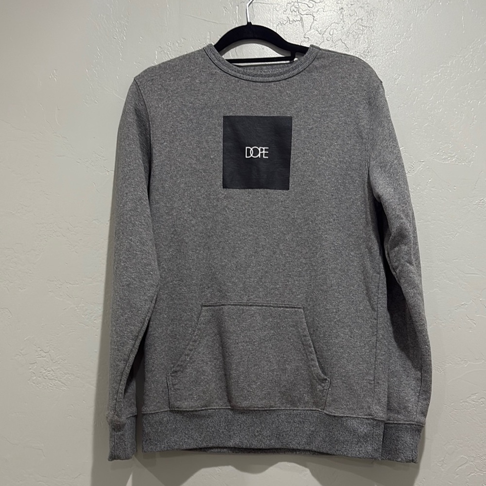 Dope Gray Men's Sweater wt black dope logo